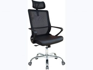 GHẾ NHÂN VIÊN LƯỚI GL217 CÓ TỰA ĐẦU-CHÂN MẠ